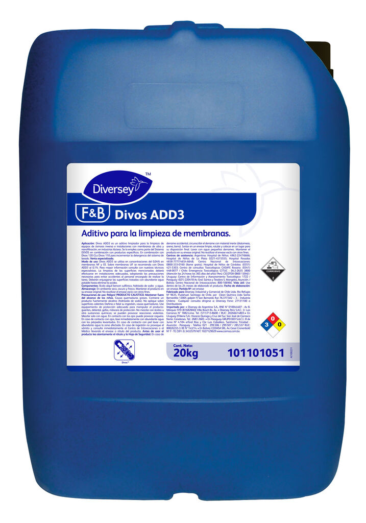 DIVOS ADD3 20kg - ADITIVO PARA LA REMOCIÓN DE GRASAS EN TODO TIPO DE MEMBRANAS